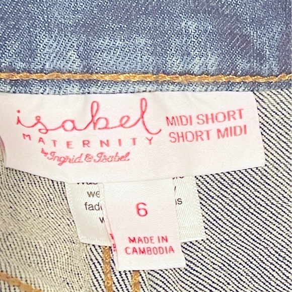 Under Belly Maternity Jean Shorts - Isabel Maternity by Ingrid & Isabel Dark M - Picture 10 of 12